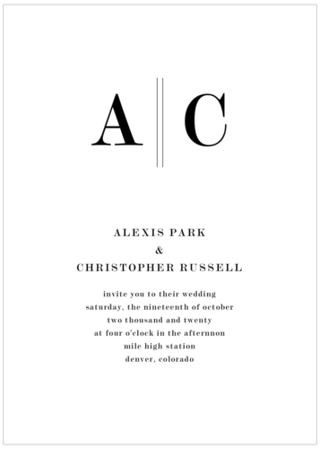 Modern Monogram Invite