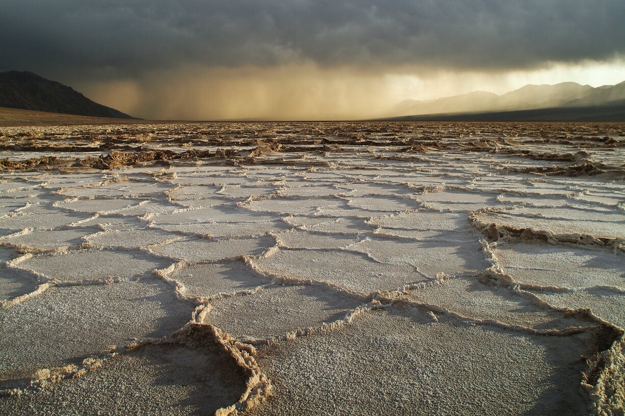 desert with rain in background